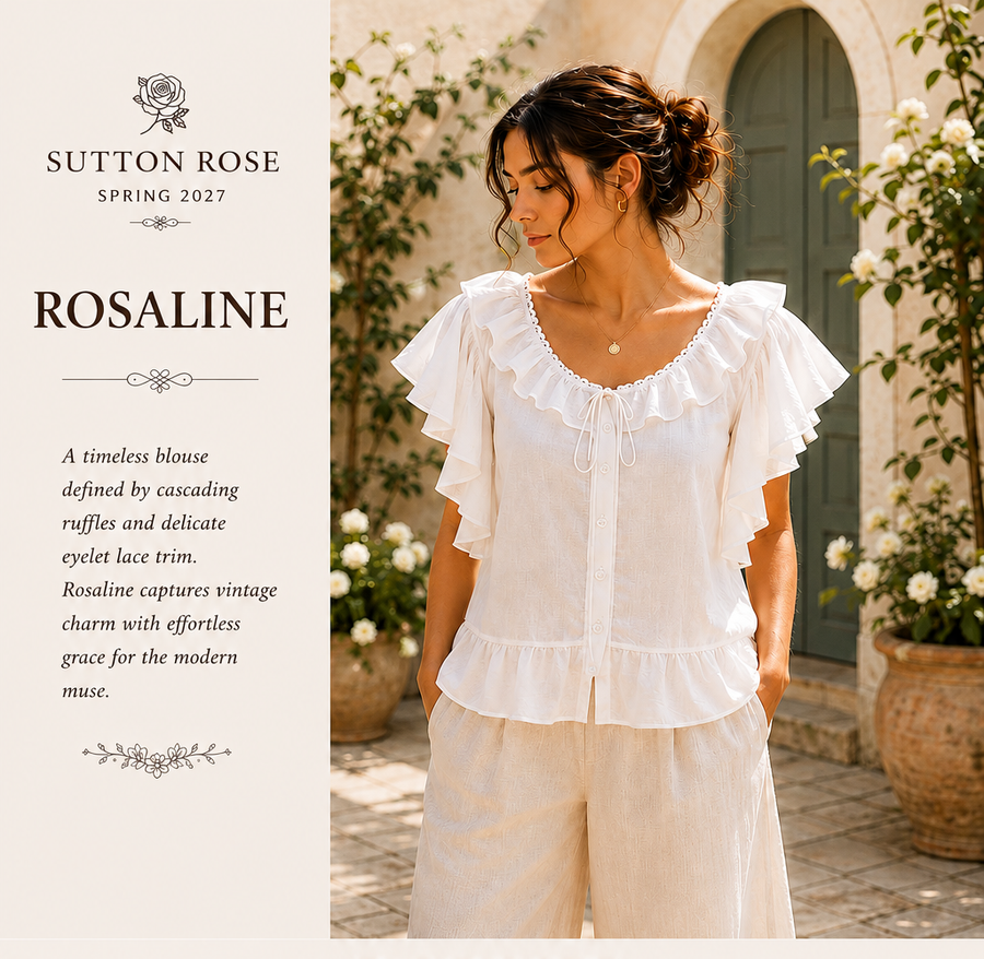 Sutton Rose Rosaline Cascading Ruffle Peplum Blouse
