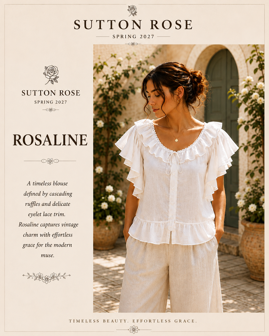 Sutton Rose Rosaline Cascading Ruffle Peplum Blouse
