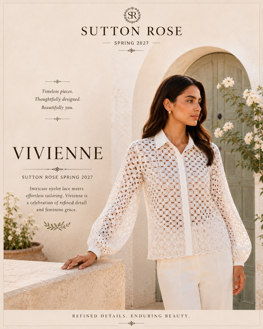 Sutton Rose Vivienne Crochet Lace Balloon Sleeve Blouse
