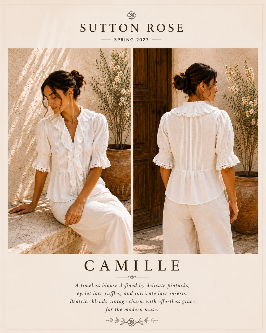 Sutton Rose Camille Ruffle-Trim Button Blouse