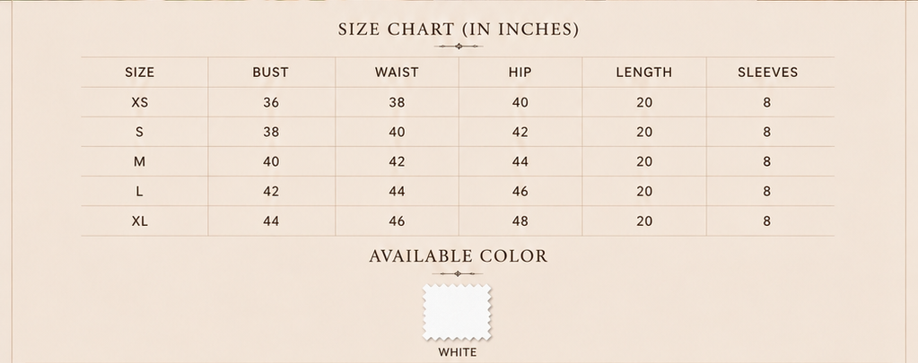 Sutton Rose Capri size chart and available colors