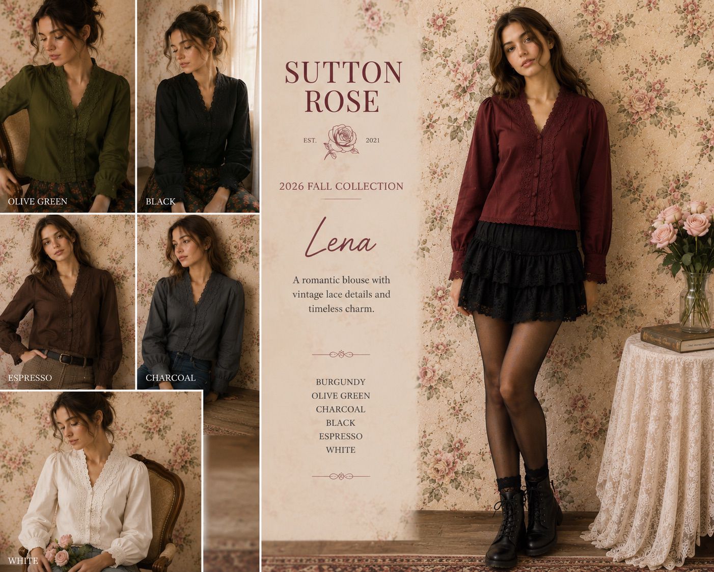 Sutton Rose Lena Vintage Lace Blouse
