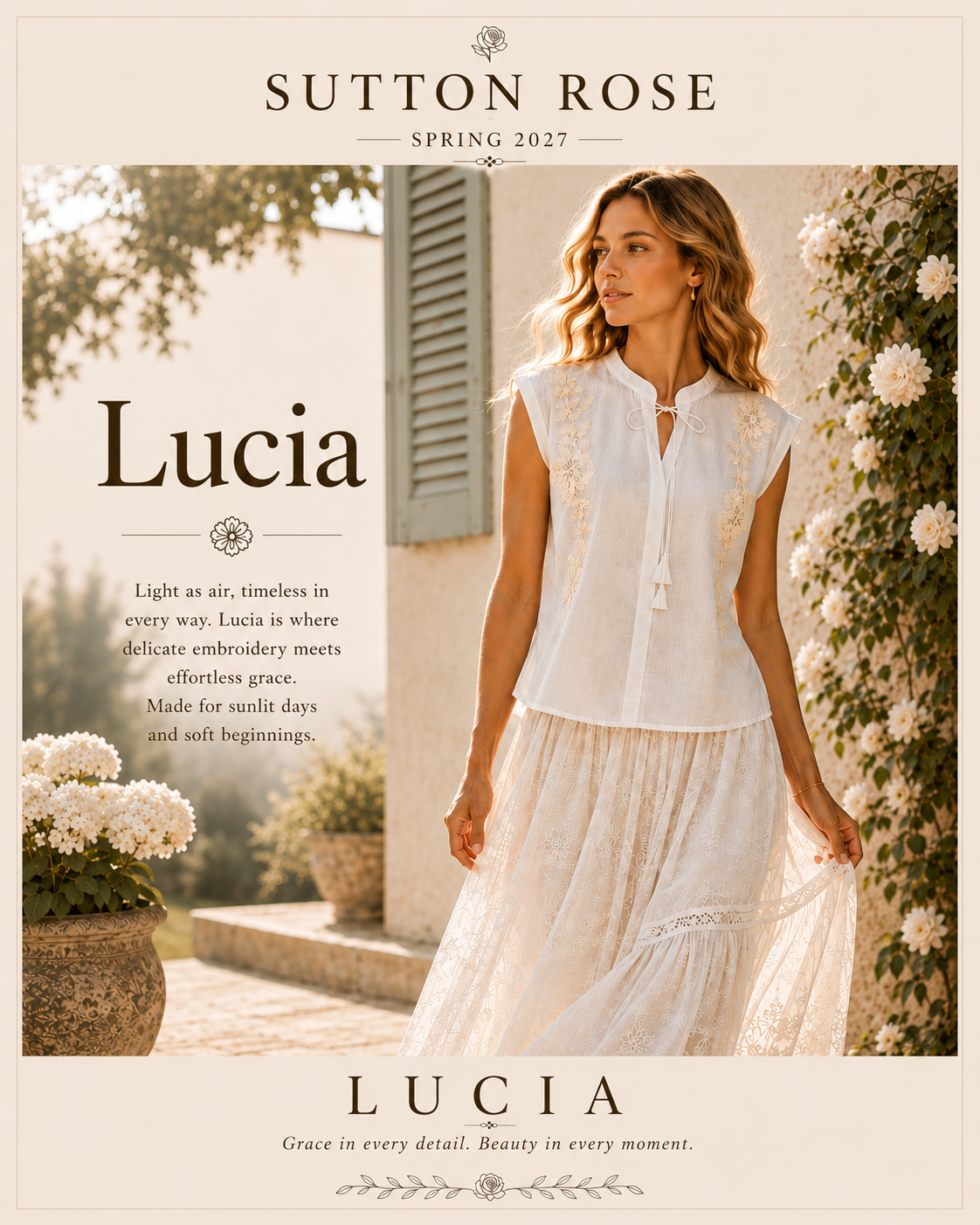 Sutton Rose Lucia Sleeveless Collared Cotton Blouse