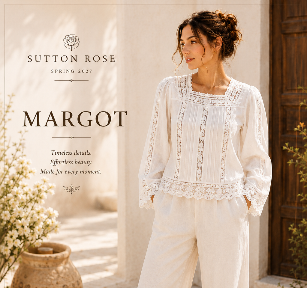 Sutton Rose Margot Square-Neck Lace Blouse