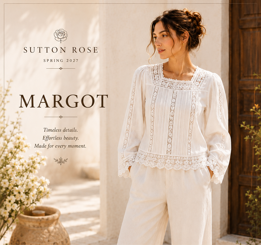 Sutton Rose Margot Square-Neck Lace Blouse