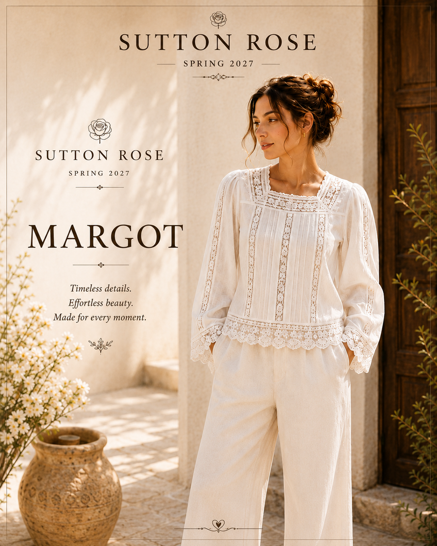 Sutton Rose Margot Square-Neck Lace Blouse