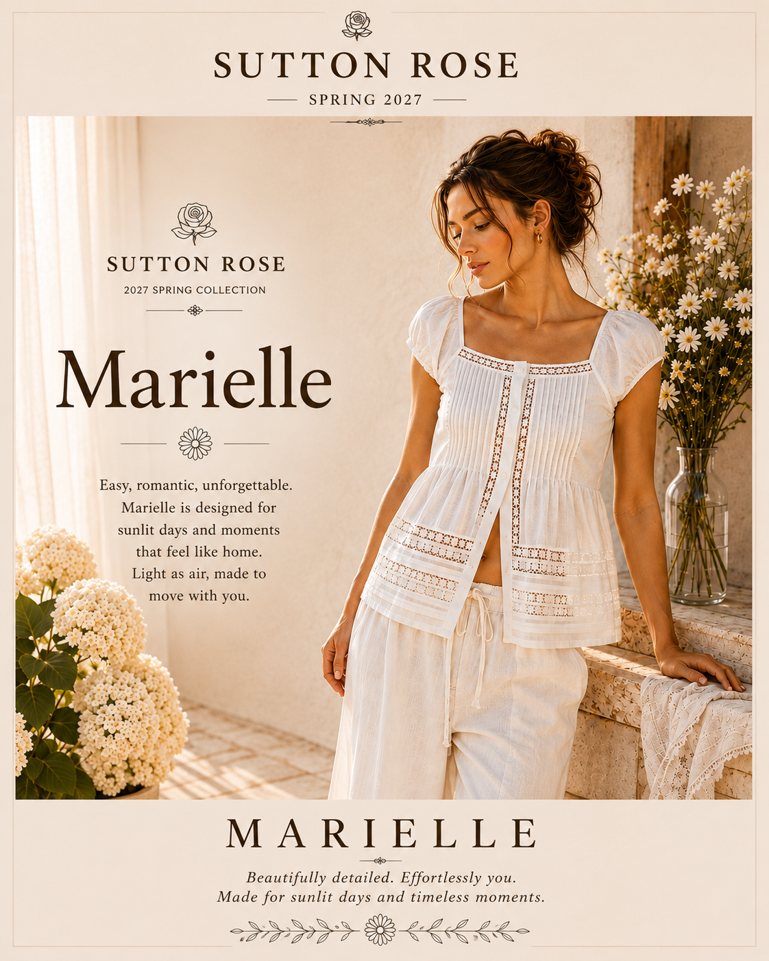 Sutton Rose Marielle Square-Neck Lace Peplum Blouse