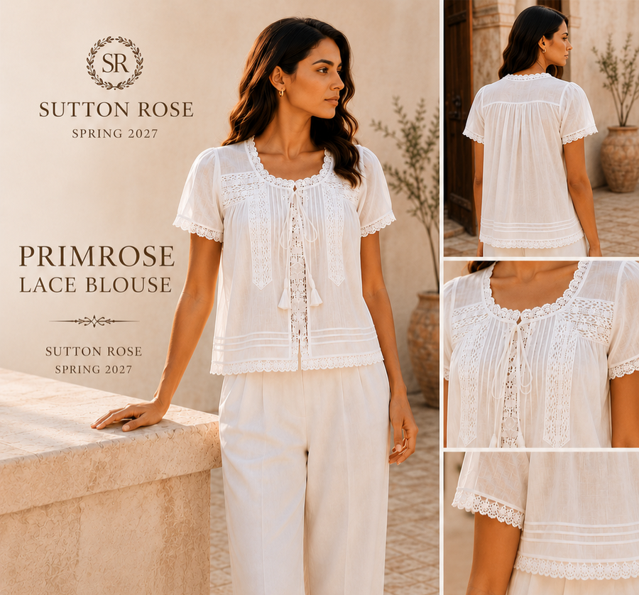 Sutton Rose Primrose Tie-Front Lace Blouse