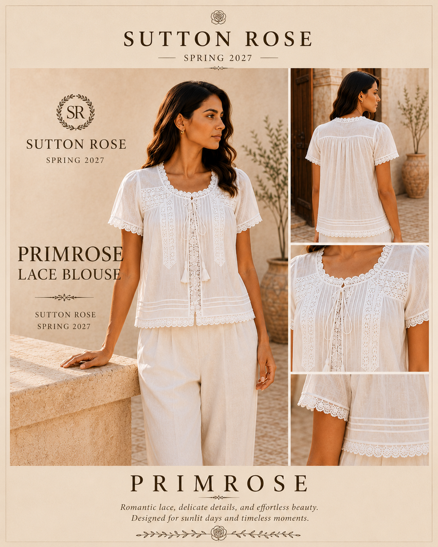 Sutton Rose Primrose Tie-Front Lace Blouse