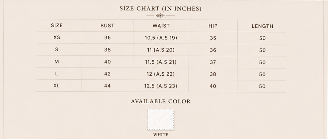Sutton Rose Savannah size chart and available colors