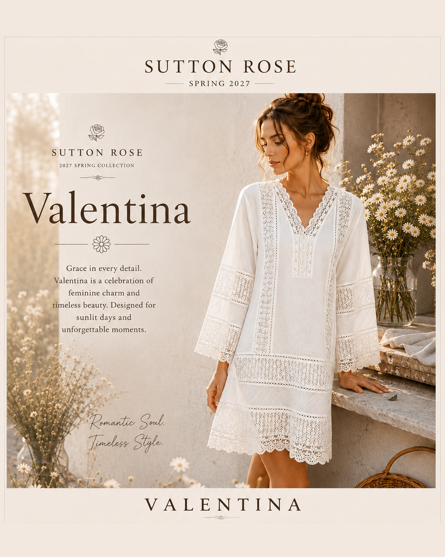 Sutton Rose Valentina Lace Bell Sleeve Tunic Dress