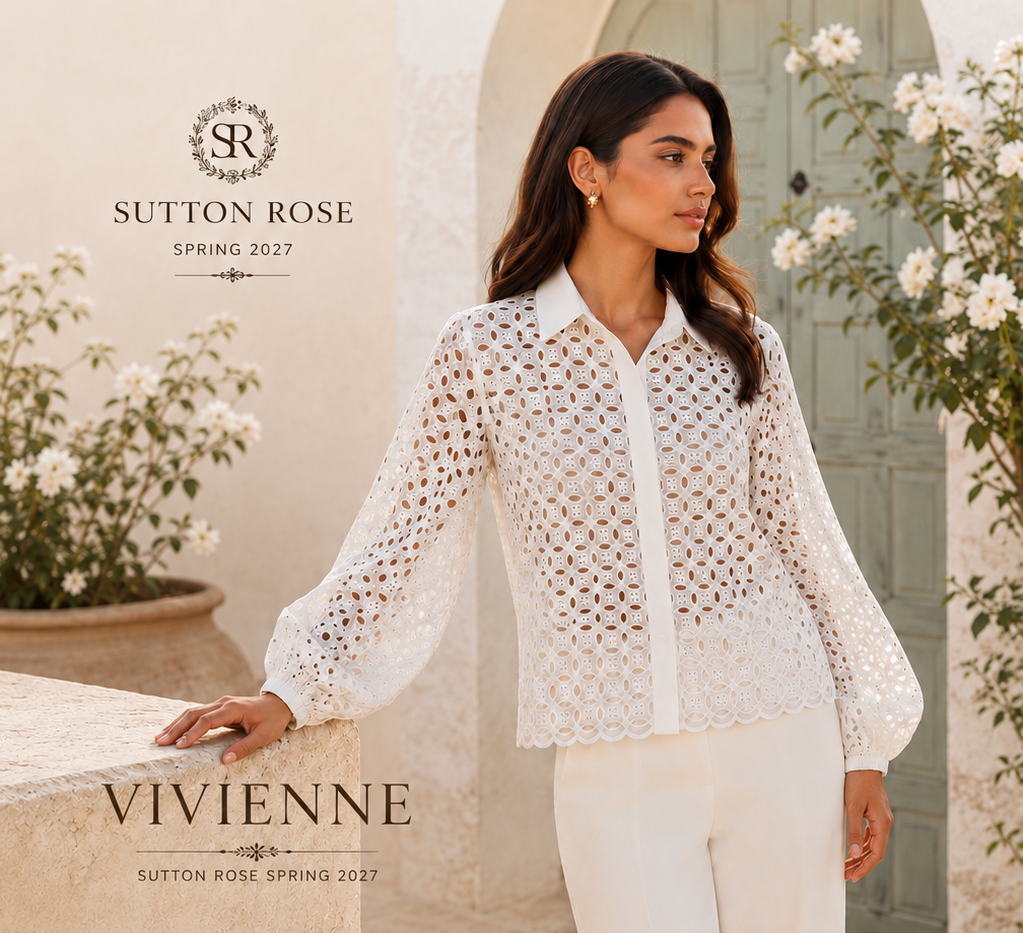 Sutton Rose Vivienne Crochet Lace Balloon Sleeve Blouse