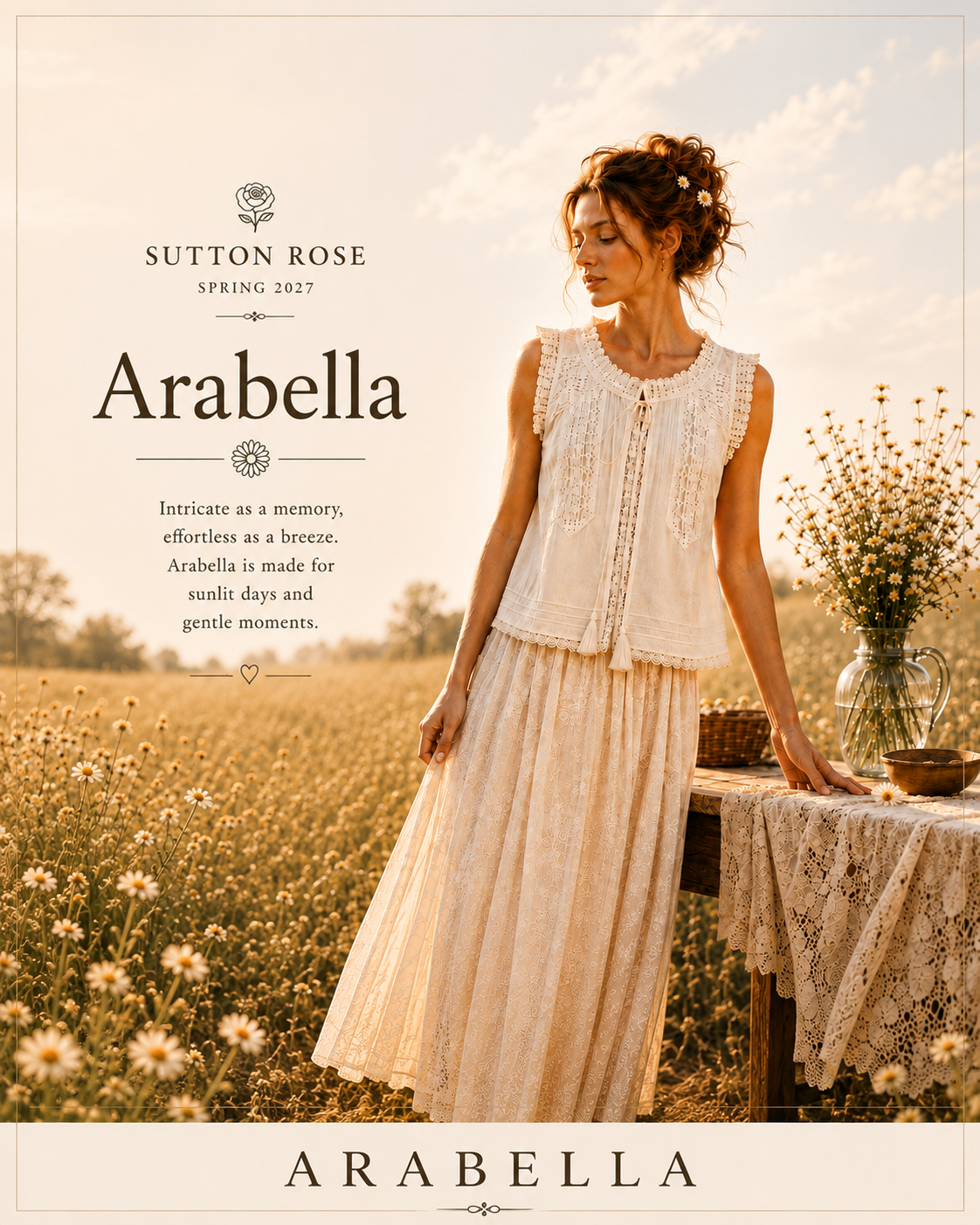Sutton Rose Arabella Sleeveless Lace Pintuck Blouse