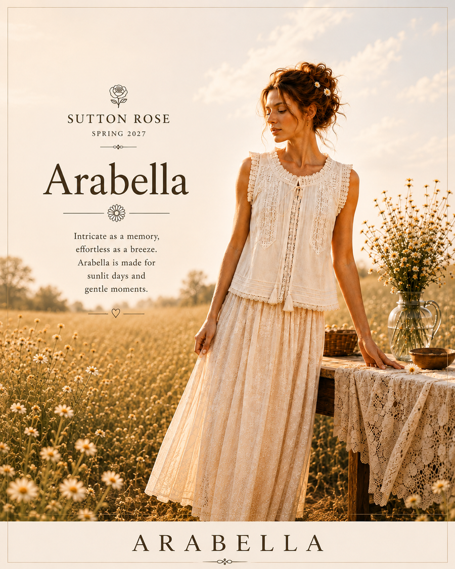 Sutton Rose Arabella Sleeveless Lace Pintuck Blouse